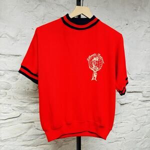 Springfoot Vtg 60s 70s Crewneck Sweatshirt Silhouette-National Spa Flocked Print